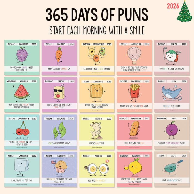 ✨2026 Punny Motivational Desk Calendar📅