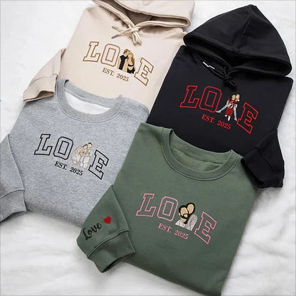 New Couple LOVE Embroidered Sweatshirt