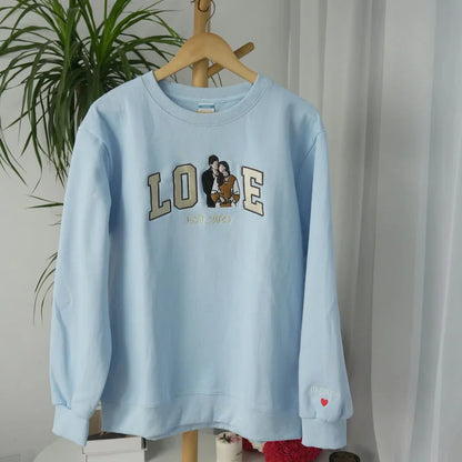 New Couple LOVE Embroidered Sweatshirt