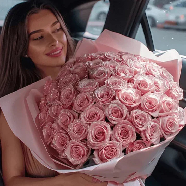 💕Glitter Rose Bouquet💕Couple Glitter Everlasting Rose Bouquet (Never Wither)