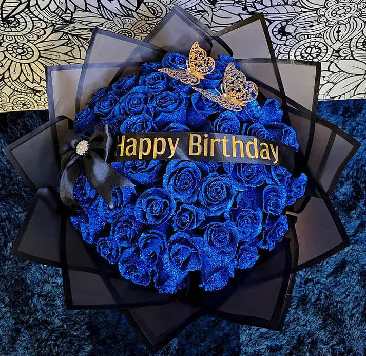 💕Glitter Rose Bouquet💕Couple Glitter Everlasting Rose Bouquet (Never Wither)